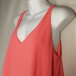 Kanvas Tops - Kanvas Asymetrical Sleeveless Peach Tank Top MED Kanvas Tops - Kanvas Asymetrical Sleeveless Peach Tank Top MED